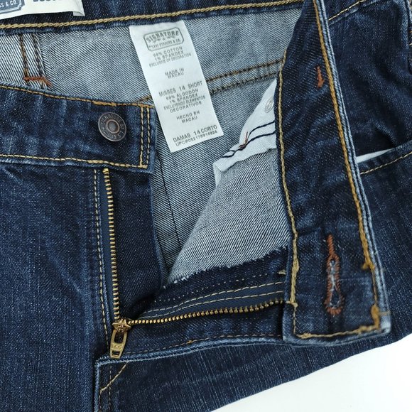 Levis Womens Misses 14 Short 37x28 Signature Low Rise Bootcut Dark Wash Jeans - Picture 6 of 8